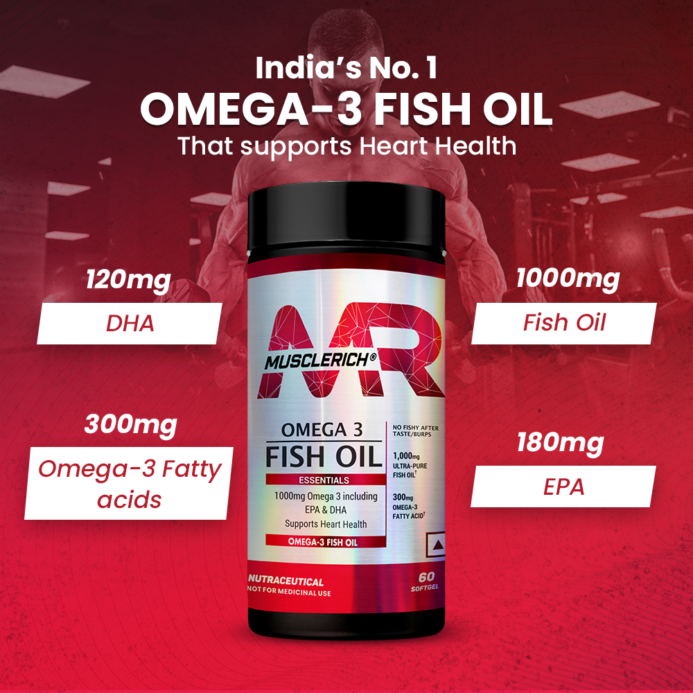 MuscleRich Omega3 Fish Oil (1000mg Omega 3 including EPA & DHA) 60 So