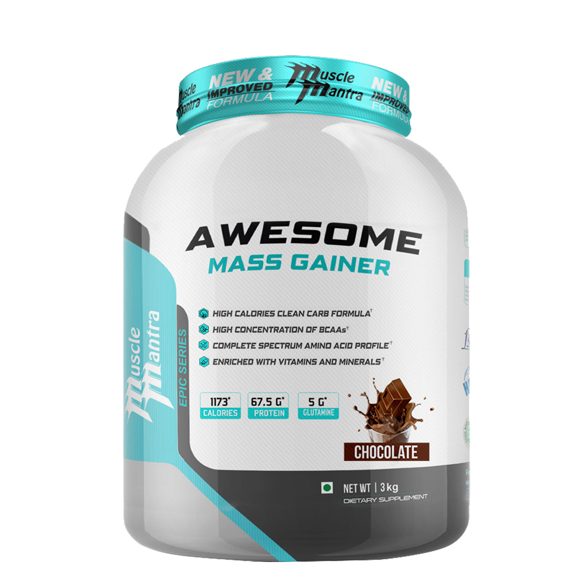 Muscle Mantra Epic Series Awesome Mass Gainer(Chocolate) 3 kg