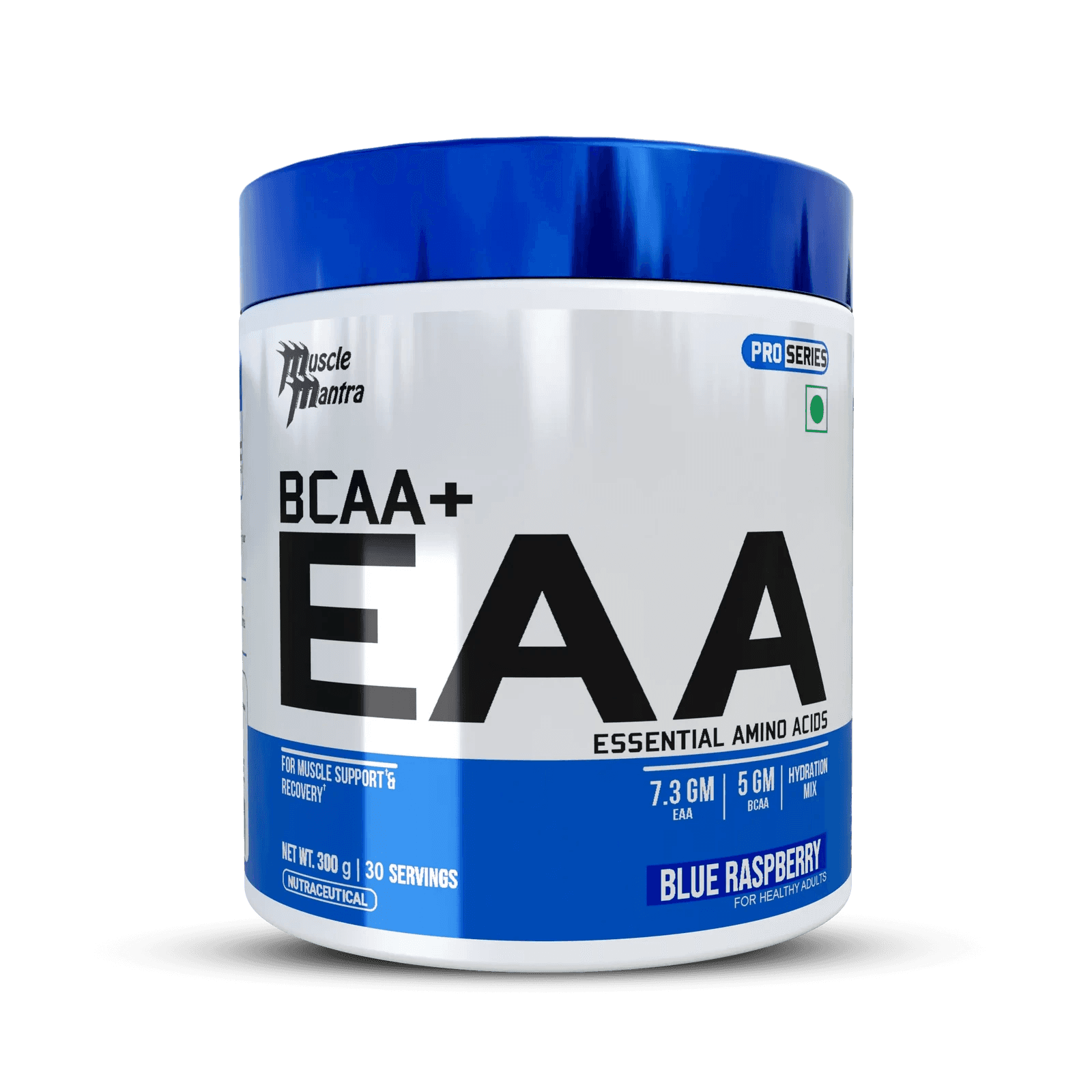 BCAA+ EAA Hydration 300 g — 30 Servings, Blue Raspberry