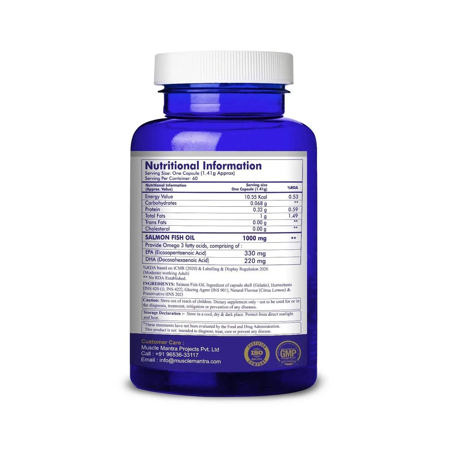 Salmon Fish Oil 1000MG - 60 softgel Capsules — view 3
