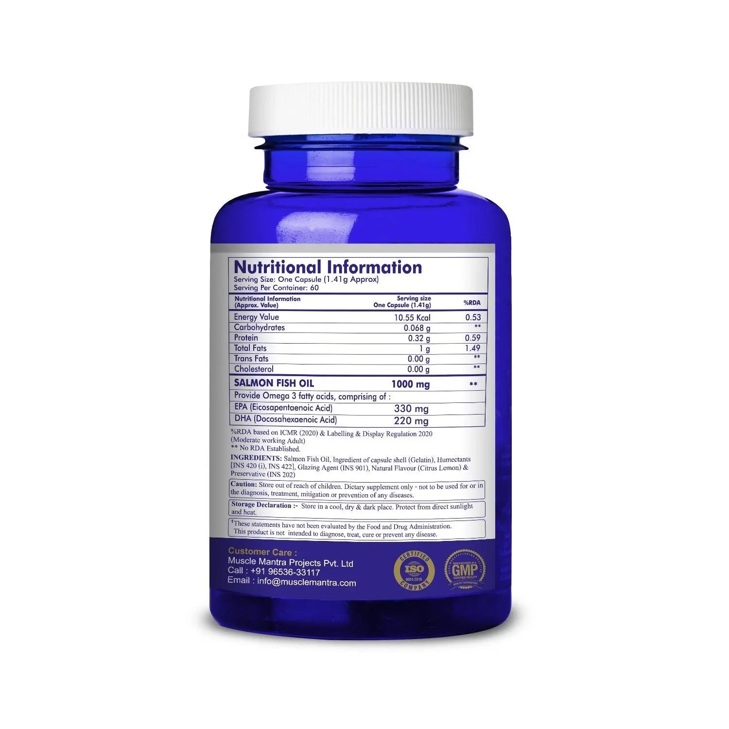 Salmon Fish Oil 1000MG - 60 softgel Capsules — view 3