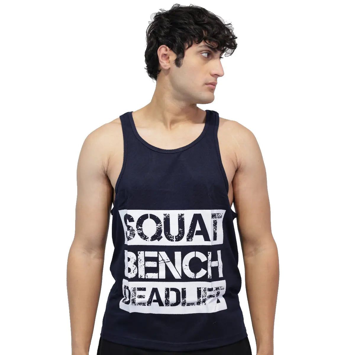 Gym Stringer Squat Bench Deadlift — Dark Blue, S
