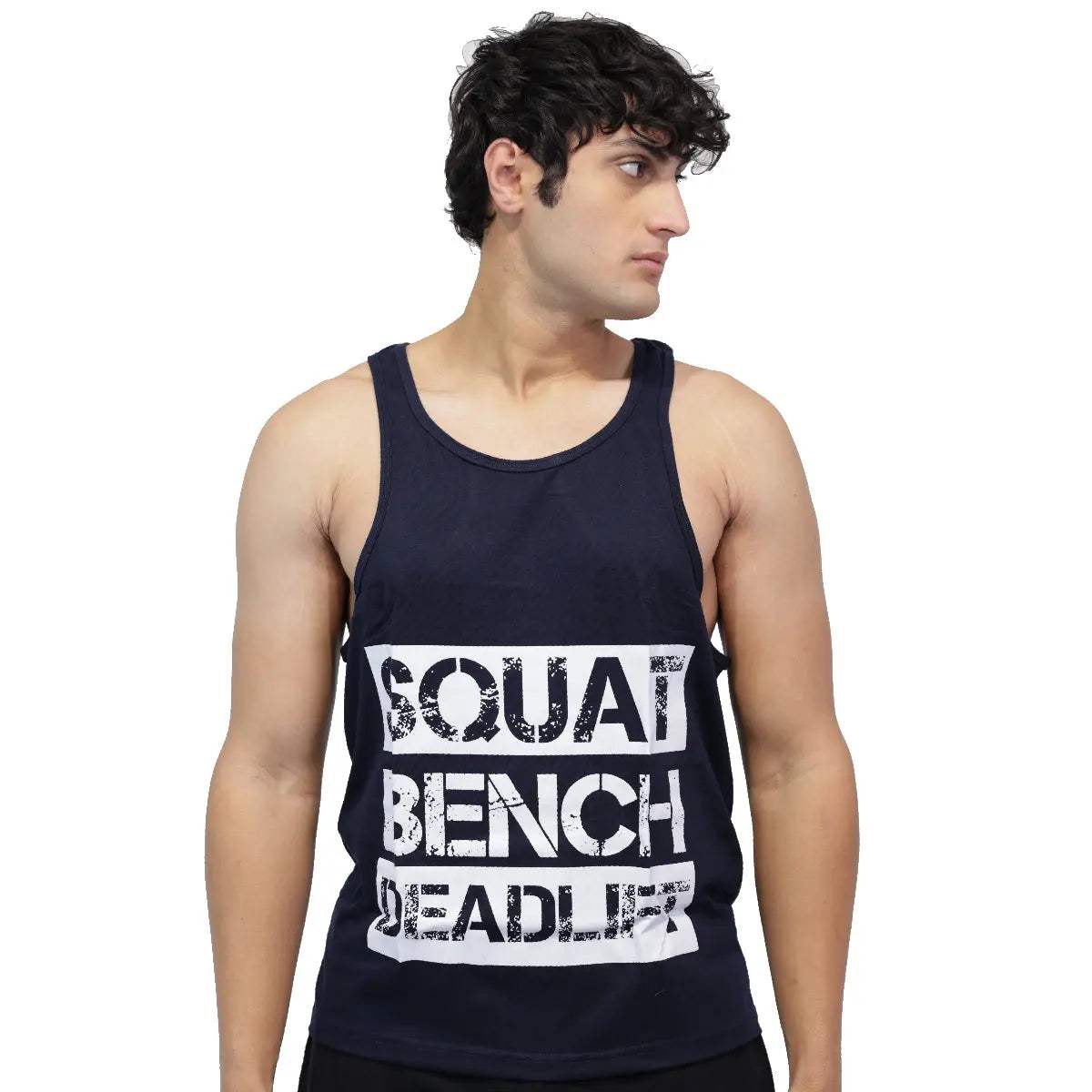 Gym Stringer Squat Bench Deadlift — Dark Blue, S