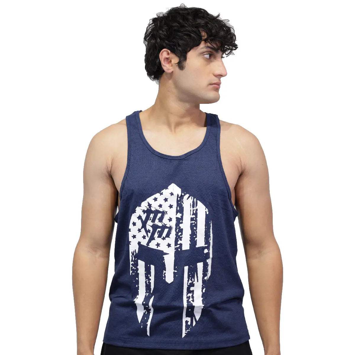 Dominant Skull Gym Stringer — Blue, S