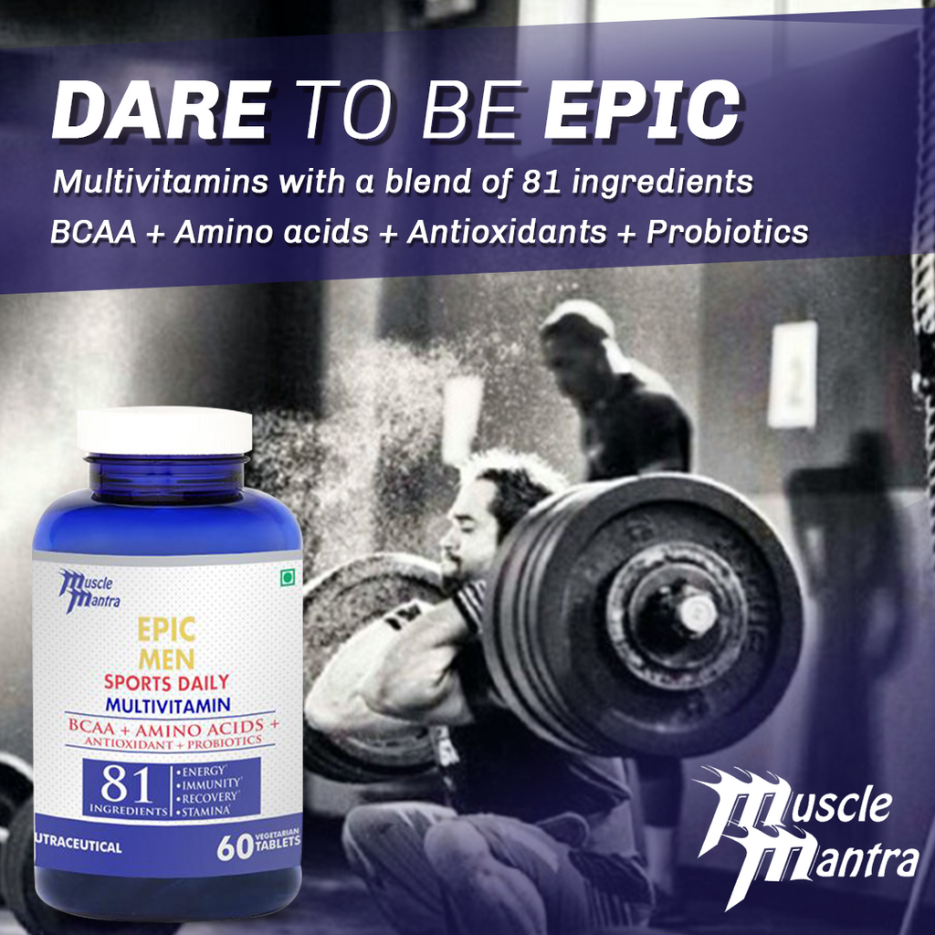 Muscle Mantra Epic Men Multivitamin 60 Veg Tabs (Exp:12/23)