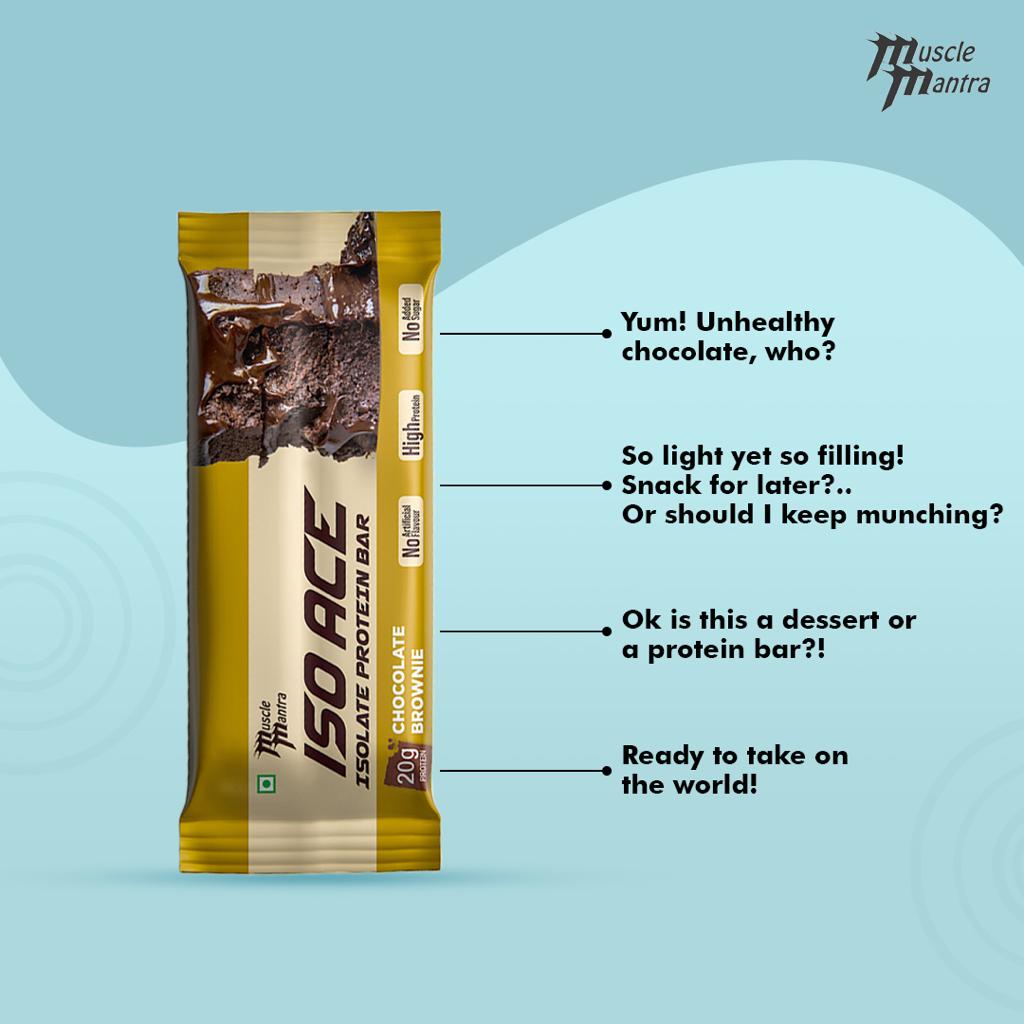 Muscle Mantra ISO ACE Isolate Protein Bar (3 Box of 6 bars each)